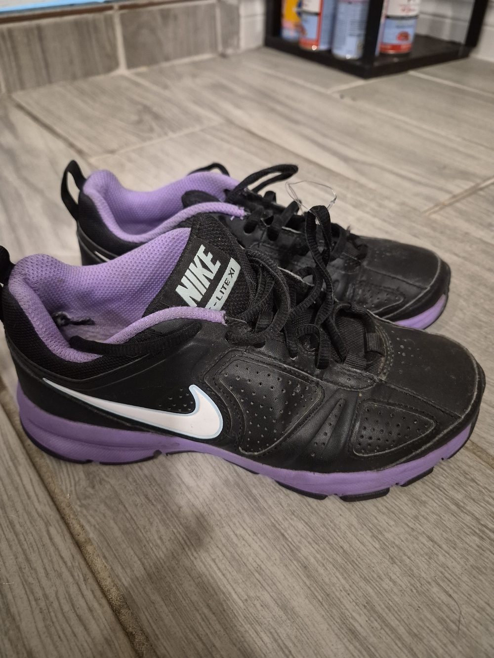 Nike Women's Black & Purple Training Sneakers with White Swoosh